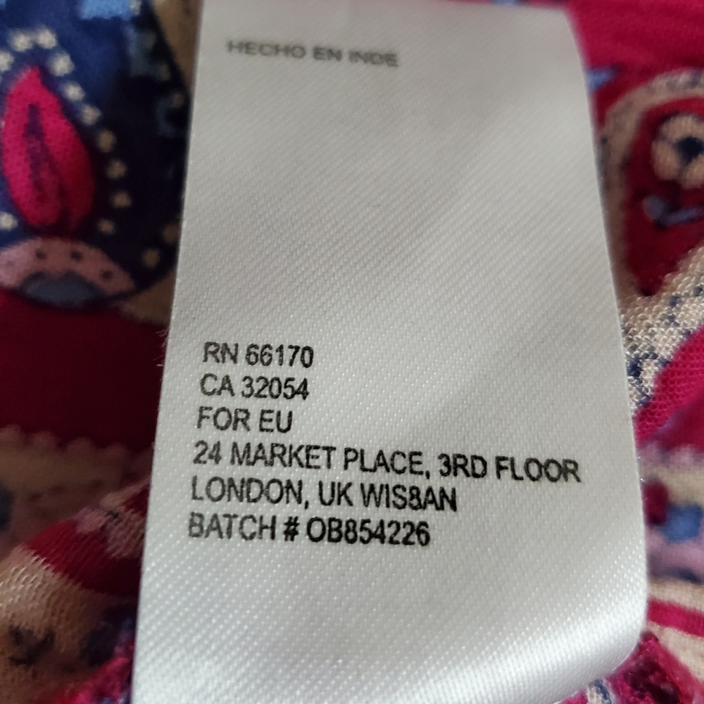 👚 Maeve Anthropologie "Gretchen" Boho Red & Blue Floral Peasant Top Size 10 / A - Picture 14 of 15